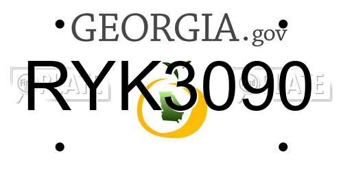RYK3090 Georgia License Plate