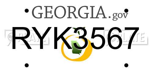 RYK3567 Georgia License Plate