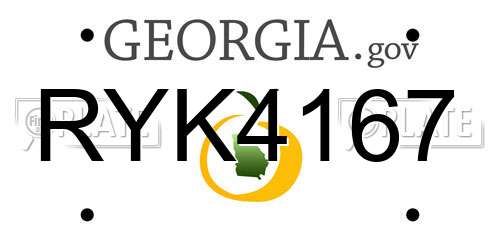 RYK4167 Georgia License Plate