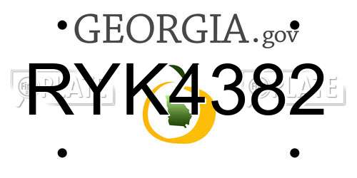 RYK4382 Georgia License Plate