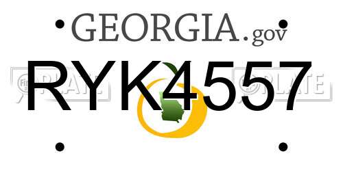 RYK4557 Georgia License Plate
