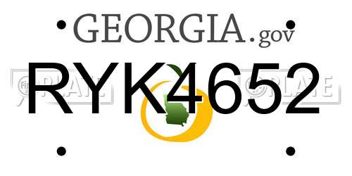 RYK4652 Georgia License Plate