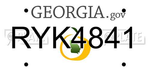 RYK4841 Georgia License Plate