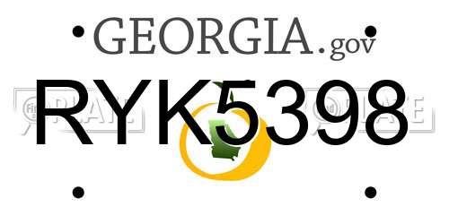 RYK5398 Georgia License Plate