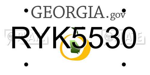 RYK5530 Georgia License Plate