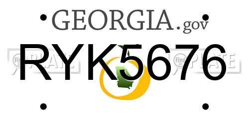 RYK5676 Georgia License Plate