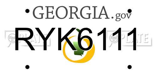 RYK6111 Georgia License Plate