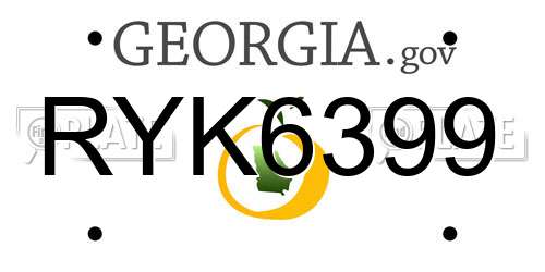 RYK6399 Georgia License Plate