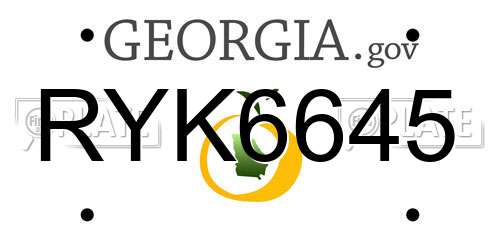 RYK6645 Georgia License Plate