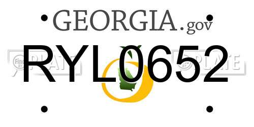 RYL0652 Georgia License Plate