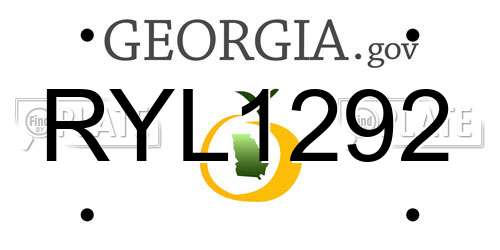 RYL1292 Georgia License Plate