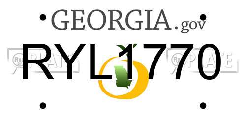 RYL1770 Georgia License Plate