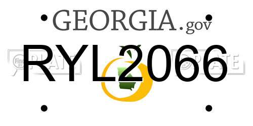 RYL2066 Georgia License Plate