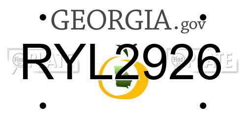 RYL2926 Georgia License Plate