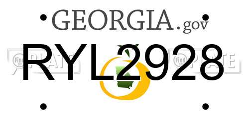 RYL2928 Georgia License Plate