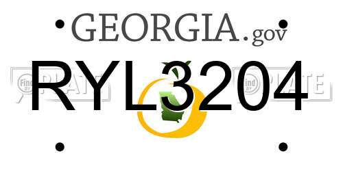 RYL3204 Georgia License Plate