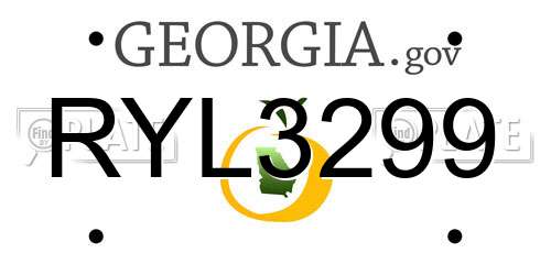 RYL3299 Georgia License Plate
