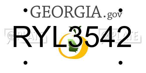 RYL3542 Georgia License Plate