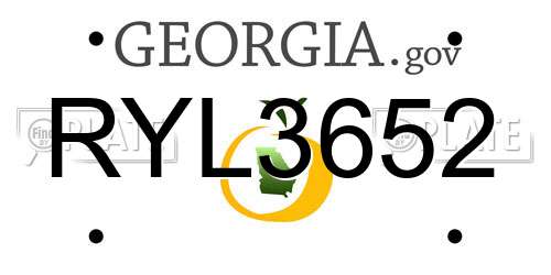 RYL3652 Georgia License Plate