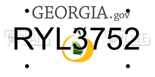 RYL3752 Georgia License Plate