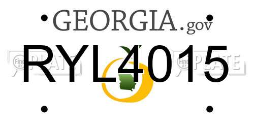 RYL4015 Georgia License Plate