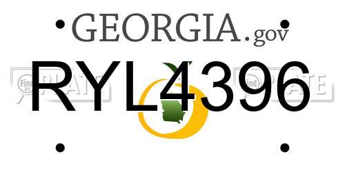 RYL4396 Georgia License Plate