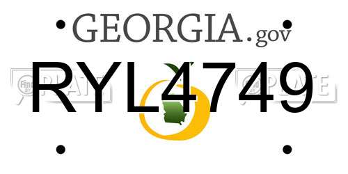 RYL4749 Georgia License Plate
