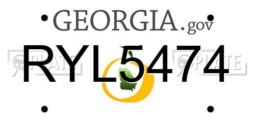 RYL5474 Georgia License Plate