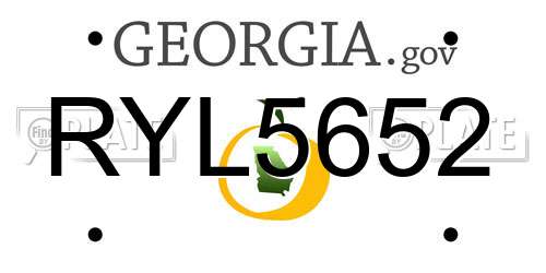 RYL5652 Georgia License Plate