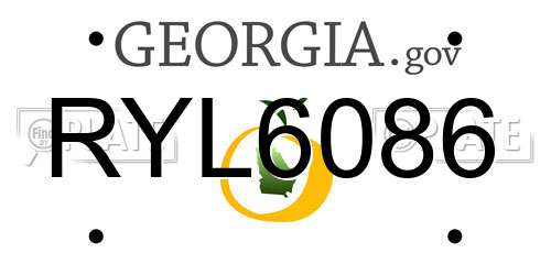 RYL6086 Georgia License Plate