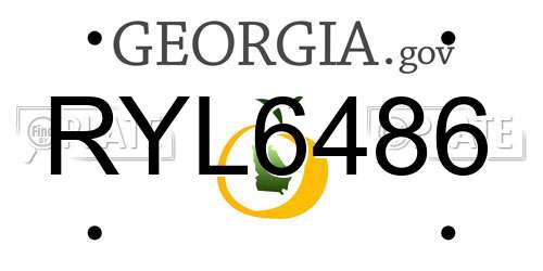 RYL6486 Georgia License Plate