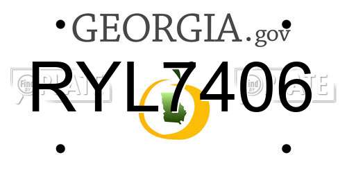 RYL7406 Georgia License Plate