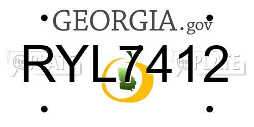 RYL7412 Georgia License Plate