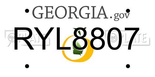 RYL8807 Georgia License Plate