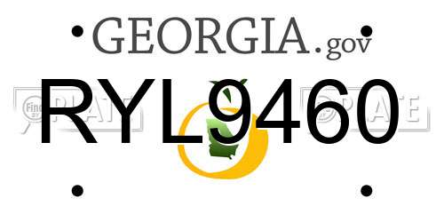 RYL9460 Georgia License Plate