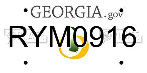RYM0916 Georgia License Plate
