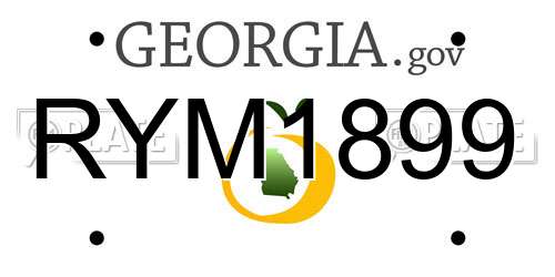 RYM1899 Georgia License Plate