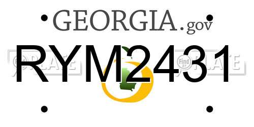 RYM2431 Georgia License Plate