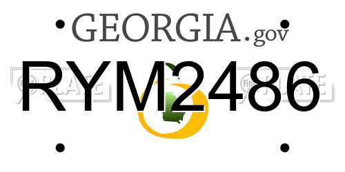 RYM2486 Georgia License Plate