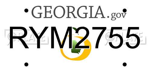 RYM2755 Georgia License Plate