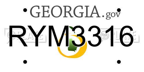 RYM3316 Georgia License Plate