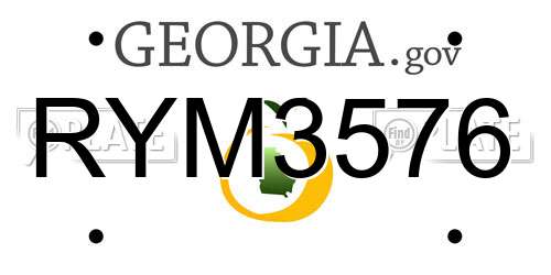 RYM3576 Georgia License Plate