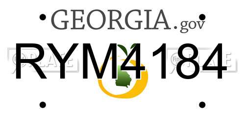 RYM4184 Georgia License Plate