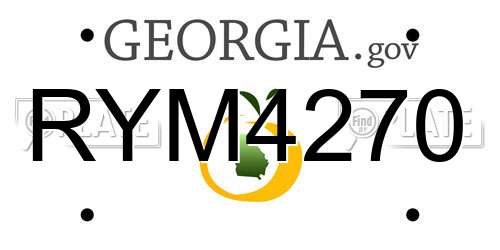 RYM4270 Georgia License Plate