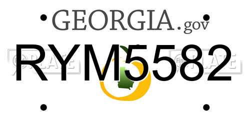 RYM5582 Georgia License Plate