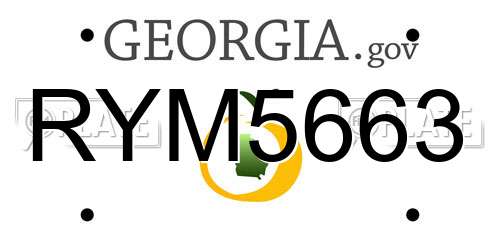 RYM5663 Georgia License Plate