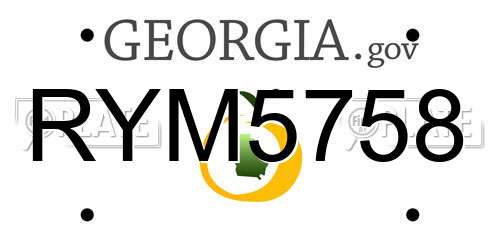 RYM5758 Georgia License Plate