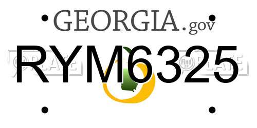 RYM6325 Georgia License Plate