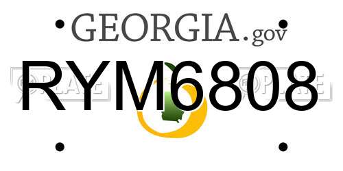 RYM6808 Georgia License Plate