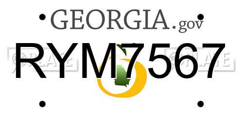 RYM7567 Georgia License Plate
